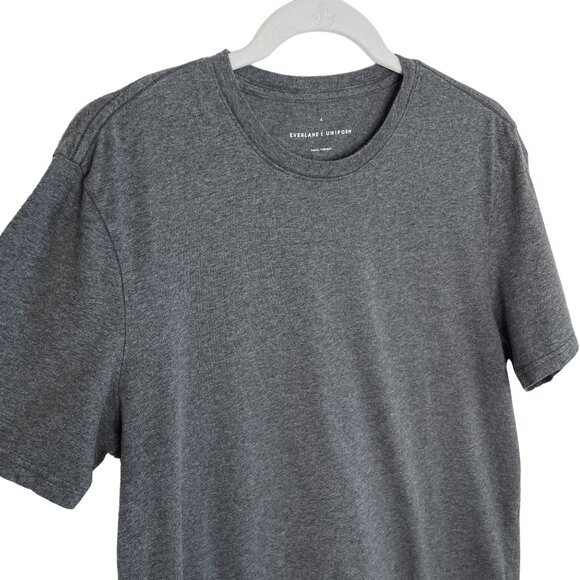Everlane Uniform Heathered Grey Crew Tee, L - Picture 3 of 8